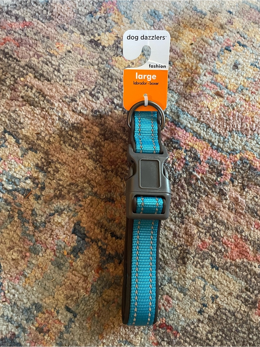 Dog Dazzlers Large Teal Adjustable Dog Collar